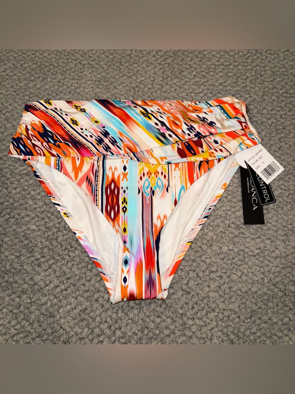 La Blanca Multicolor Tribal High-Waist Swim Bottoms